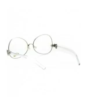 Pearl Nose Pad Clown Hand Hinge Drop Temple Swan Eye Glasses - Silver - CT184Y090CS $9.50 Butterfly