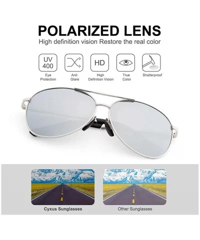 Sunglasses Polarized Protection Mirrored - 1489 Silver Frame Silver Lens - CQ18EM26HGQ $11.65 Round