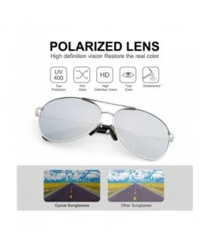 Sunglasses Polarized Protection Mirrored - 1489 Silver Frame Silver Lens - CQ18EM26HGQ $11.65 Round