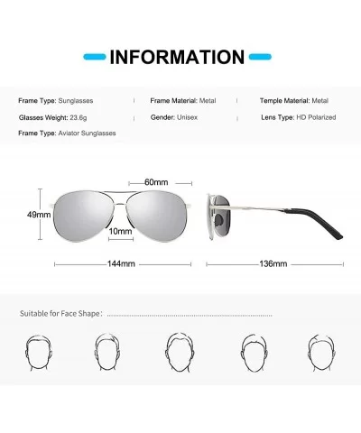 Sunglasses Polarized Protection Mirrored - 1489 Silver Frame Silver Lens - CQ18EM26HGQ $11.65 Round