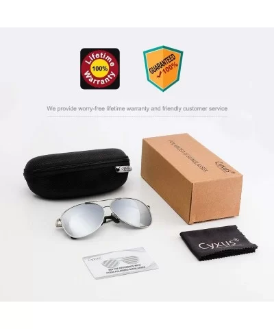 Sunglasses Polarized Protection Mirrored - 1489 Silver Frame Silver Lens - CQ18EM26HGQ $11.65 Round