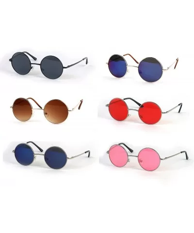 12 pcs 60's Peace Sunglasses Hippie Retro Round Frame Sunglasses P1412 Small Lens - Assorted Colors - CJ123UQTRBP $34.67 Round