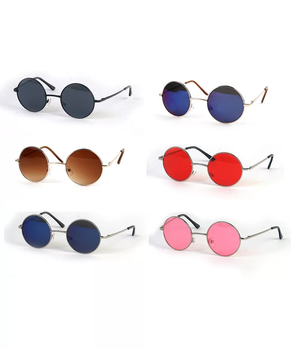 12 pcs 60's Peace Sunglasses Hippie Retro Round Frame Sunglasses P1412 Small Lens - Assorted Colors - CJ123UQTRBP $34.67 Round