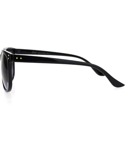 Womens Boyfriend Style Horn Rim Rectangular Retro Plastic Sunglasses - All Black - CI18OER9YMR $8.28 Rectangular