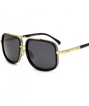 Oversized Men Sunglasses - Black Blue - C918HMO85ZZ $10.97 Oversized