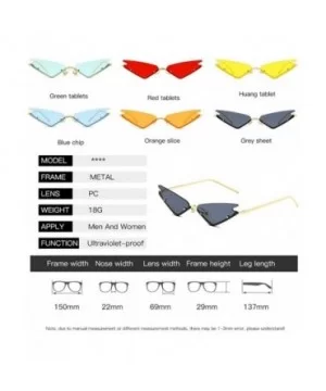 Rimless Cat Eye Sunglasses for Women Sexy Triangle Sun Glasses Eyewear UV400 - Red Lens - CF190360WGC $9.57 Rimless