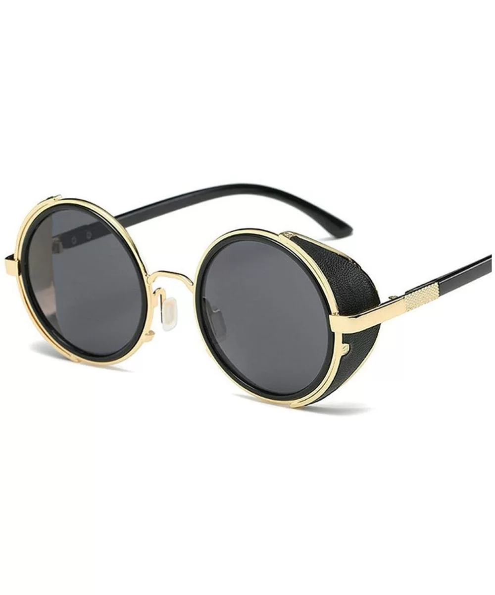 Steampunk Sunglasses Women Round Glasses Goggles Men Side Visor Circle Lens Vintage Retro Punk Oculos De Sol - CE197A265K5 $1...