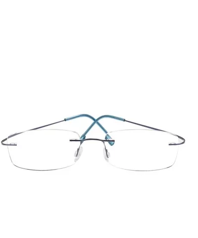 Memory Titanium Frameless Lightweight Reading Glasses Hingeless Flexibled Frames for Mens Womens - Blue - CX18QOC24RK $9.73 S...