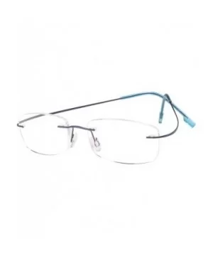 Memory Titanium Frameless Lightweight Reading Glasses Hingeless Flexibled Frames for Mens Womens - Blue - CX18QOC24RK $9.73 S...