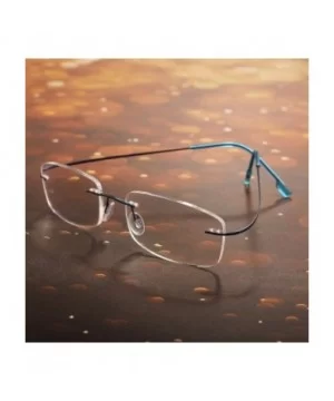 Memory Titanium Frameless Lightweight Reading Glasses Hingeless Flexibled Frames for Mens Womens - Blue - CX18QOC24RK $9.73 S...