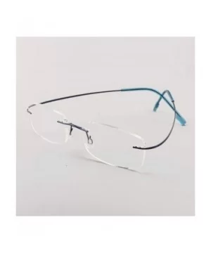 Memory Titanium Frameless Lightweight Reading Glasses Hingeless Flexibled Frames for Mens Womens - Blue - CX18QOC24RK $9.73 S...