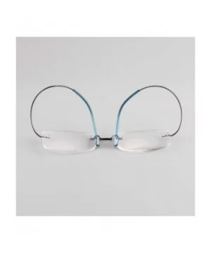 Memory Titanium Frameless Lightweight Reading Glasses Hingeless Flexibled Frames for Mens Womens - Blue - CX18QOC24RK $9.73 S...