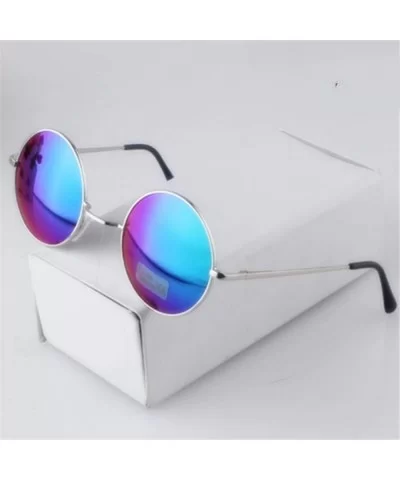 Vintage Round Sunglasses Women Sun Glasses Gold Alloy Circle Men Feminine Goggles - Black - CC197Y7RWNH $22.45 Goggle