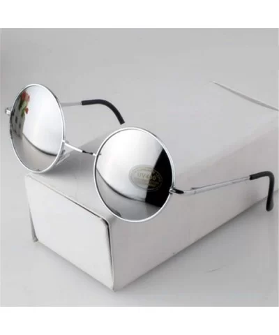 Vintage Round Sunglasses Women Sun Glasses Gold Alloy Circle Men Feminine Goggles - Black - CC197Y7RWNH $22.45 Goggle