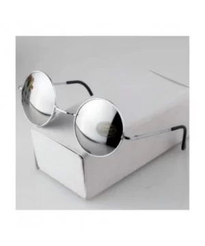 Vintage Round Sunglasses Women Sun Glasses Gold Alloy Circle Men Feminine Goggles - Black - CC197Y7RWNH $22.45 Goggle