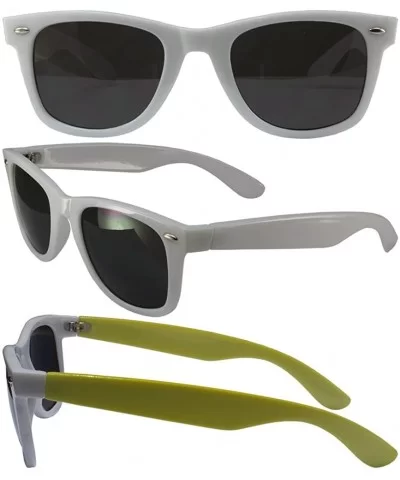 Color Change Wayfarer with Smoke Polycarbonate Lenses - White Temple Changes to Y - CF11FR8YQ6V $7.14 Wayfarer