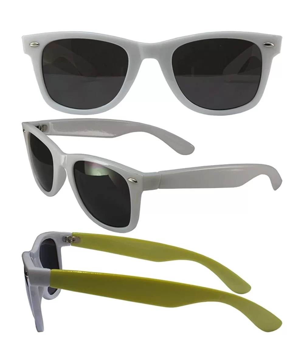 Color Change Wayfarer with Smoke Polycarbonate Lenses - White Temple Changes to Y - CF11FR8YQ6V $7.14 Wayfarer