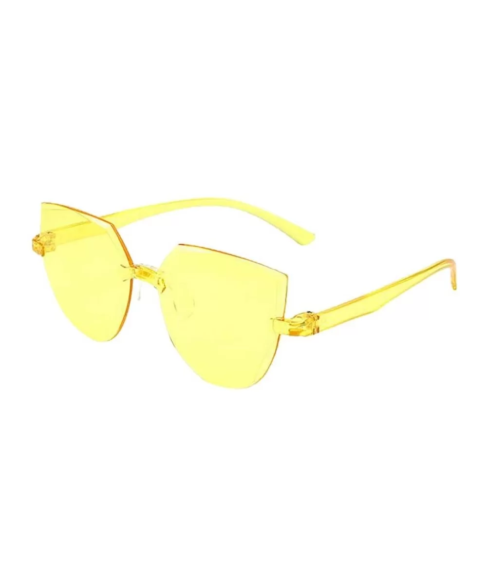 Unisex One Piece Jelly Candy Colorful Eyewear Transparent Frameless Multilateral Shaped Sunglasses - C - C61900XKT5R $4.70 Ri...