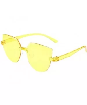 Unisex One Piece Jelly Candy Colorful Eyewear Transparent Frameless Multilateral Shaped Sunglasses - C - C61900XKT5R $4.70 Ri...