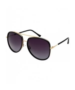 Modern Aviator Sunglasses w/Color Mirrored Lens 541059-REV - Gold+black - C312LX2PYT7 $6.77 Aviator