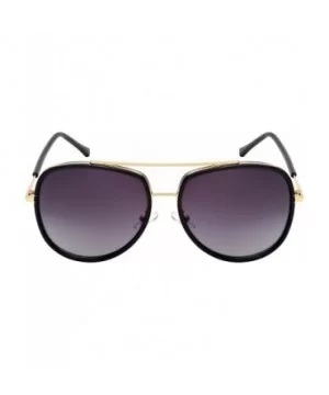 Modern Aviator Sunglasses w/Color Mirrored Lens 541059-REV - Gold+black - C312LX2PYT7 $6.77 Aviator