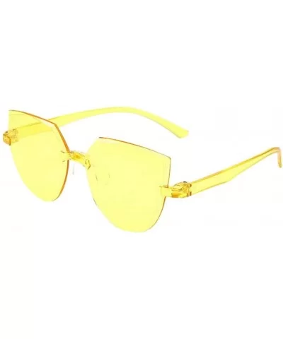 Unisex One Piece Jelly Candy Colorful Eyewear Transparent Frameless Multilateral Shaped Sunglasses - C - C61900XKT5R $4.70 Ri...