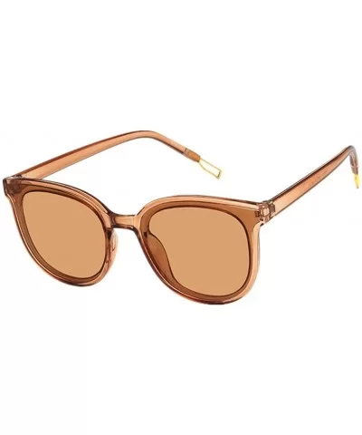 Fashion Round Sunglasses for Women Oversized Vintage Shades - Brown - C918RLUR9DR $5.70 Oversized