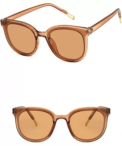 Fashion Round Sunglasses for Women Oversized Vintage Shades - Brown - C918RLUR9DR $5.70 Oversized