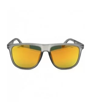 Mens Minimal Matte Sport Flat Top Rectangular Horn Sunglasses - Slate Orange Mirror - C618UXZNLL4 $5.70 Rectangular