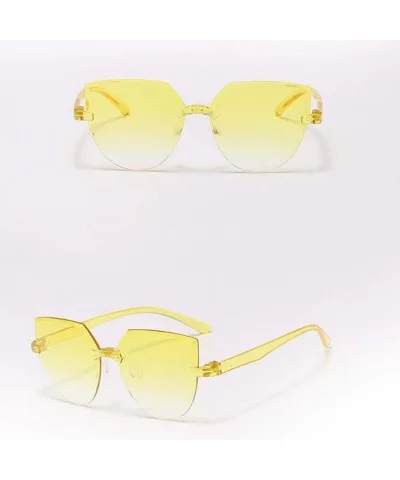 Unisex One Piece Jelly Candy Colorful Eyewear Transparent Frameless Multilateral Shaped Sunglasses - C - C61900XKT5R $4.70 Ri...