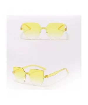 Unisex One Piece Jelly Candy Colorful Eyewear Transparent Frameless Multilateral Shaped Sunglasses - C - C61900XKT5R $4.70 Ri...