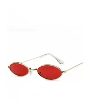 Small Oval Sunglasses For Men Male Retro Metal Frame Yellow Red Vintage Black - Yellow - CW18Y6T746X $6.98 Aviator