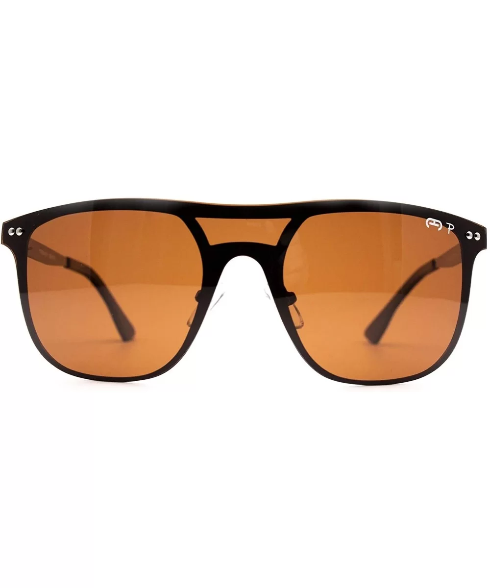 p684 Trendy Square Polarized - for Womens-Mens 100% UV PROTECTION - Brown-brown - CZ192TG0SGD $19.78 Square