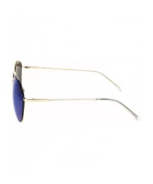 Womens Fashion Sunglasses Chic Designer Style Square Shades UV 400 - Gold (Blue Mirror) - C218WU6NTSK $6.96 Square