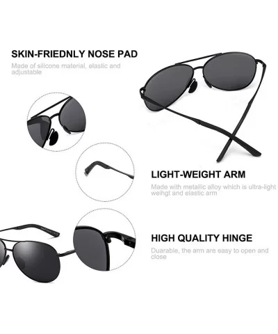 Sunglasses Polarized Protection Mirrored - 1489 Matte Black Frame Black Lens - CD18EM00LXN $10.66 Round