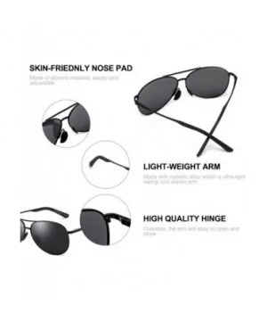 Sunglasses Polarized Protection Mirrored - 1489 Matte Black Frame Black Lens - CD18EM00LXN $10.66 Round