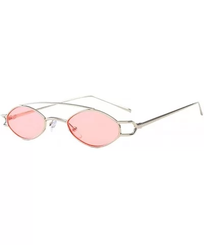 Vintage Womens Mens Metal Oval Sunglasses Glasses Shades Eyewear - Silver Frame Light Powder - CG18TDKA2LZ $11.99 Oval