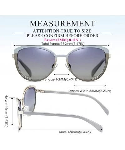 Cateye Sunglasses for Women Polarized UV Protection Retro Fashion Designer Metal Sun Glasses - Grey - CR18TGH5WLD $5.76 Cat Eye