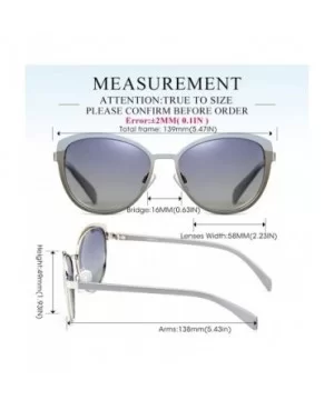 Cateye Sunglasses for Women Polarized UV Protection Retro Fashion Designer Metal Sun Glasses - Grey - CR18TGH5WLD $5.76 Cat Eye