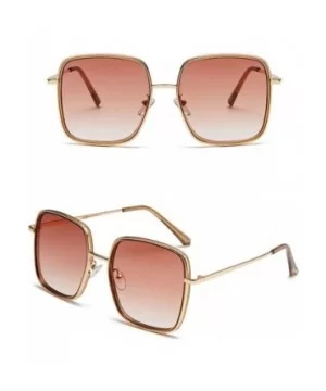 Oversized Sunglasses for Women Square Glasses UV400 Outdoor Sun Protection Glasses-7 Colors - Gold&brown - CC18QTHEKTK $11.95...