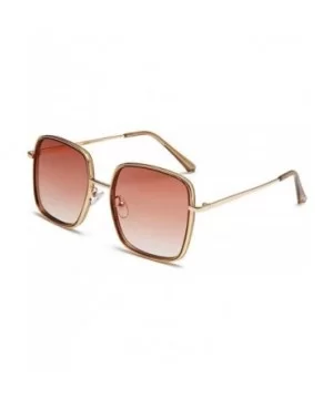 Oversized Sunglasses for Women Square Glasses UV400 Outdoor Sun Protection Glasses-7 Colors - Gold&brown - CC18QTHEKTK $11.95...