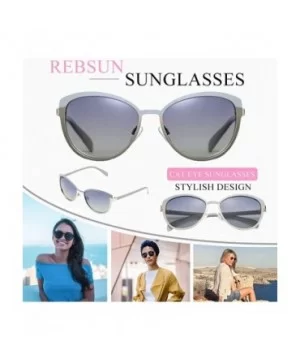 Cateye Sunglasses for Women Polarized UV Protection Retro Fashion Designer Metal Sun Glasses - Grey - CR18TGH5WLD $5.76 Cat Eye