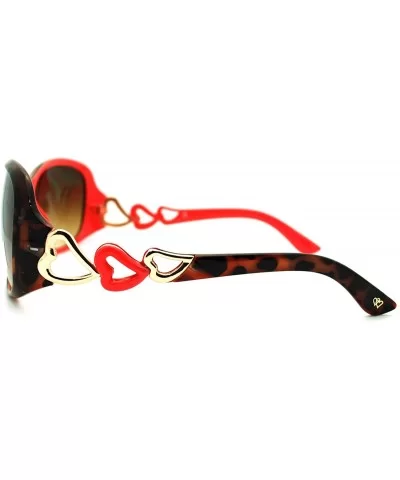 Women's Fashion Sunglasses Oval Round Frame Heart Design - Tortoise Pink - CI11NBAZVH9 $5.75 Oval