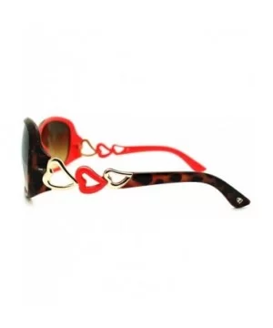 Women's Fashion Sunglasses Oval Round Frame Heart Design - Tortoise Pink - CI11NBAZVH9 $5.75 Oval