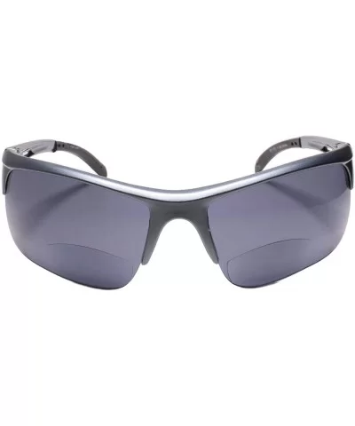 Motorcycle Riding Biker Wrap Around Sports Gray Bifocal 1.50 Reading Sunglasses - CG195D9QWEO $13.83 Wrap