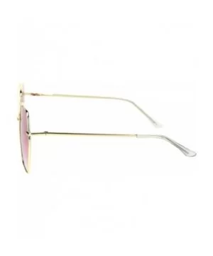 Octagonal Double Bridge Metal Rim Gradient Retro Sunglasses - Gold Pink - CO18RSY85A2 $11.41 Oversized