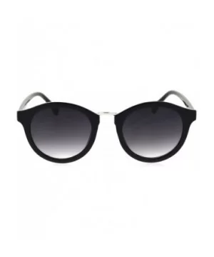 Mod Round Keyhole Horn Rim Hipster Sunglasses - Black Smoke - CB18RQX0370 $7.55 Round