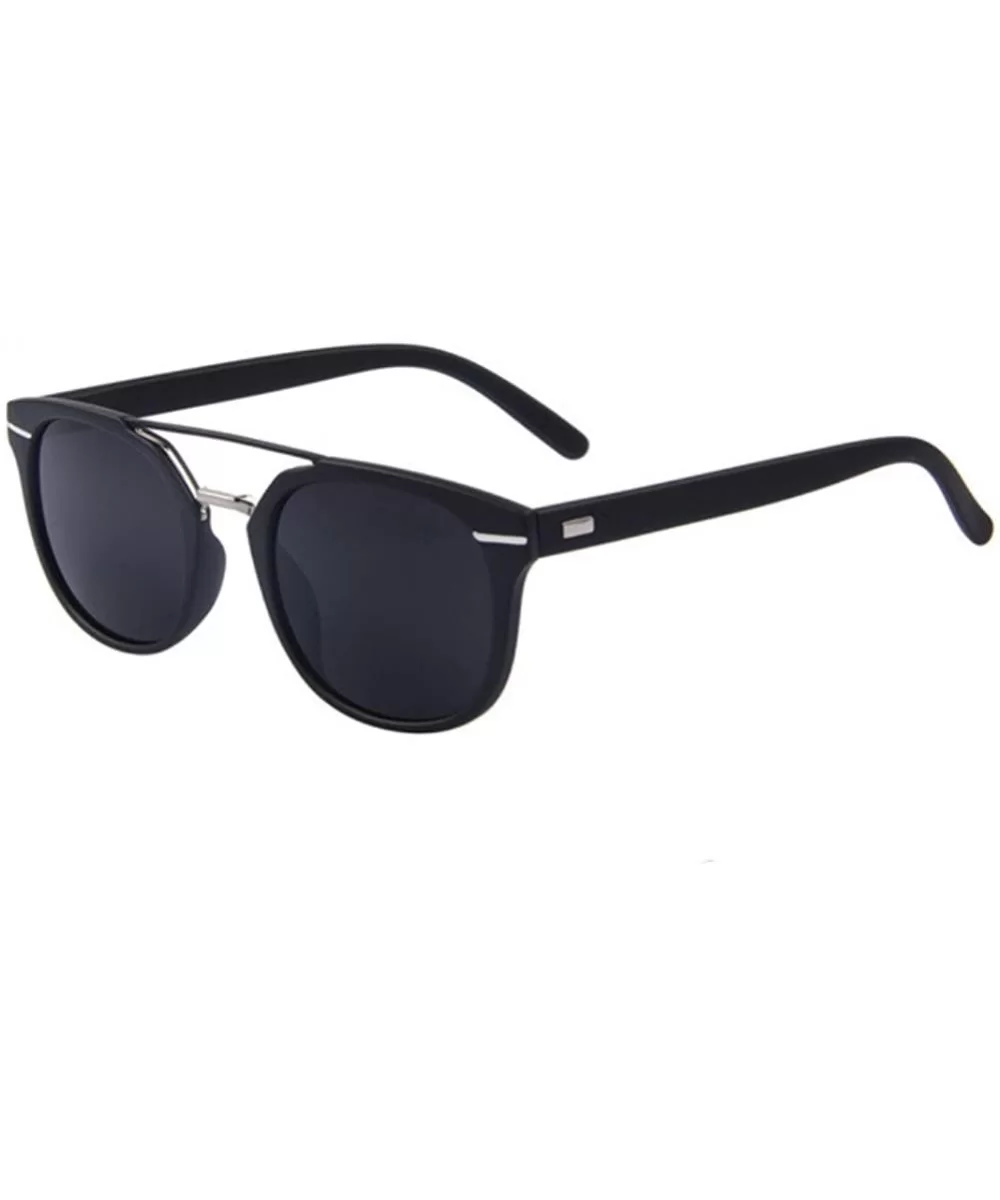 Women's UV400 Mirror Sunglasses Classic Double-Bridge Rivet Shades Glasses - Black - CU17Z6ZRLMR $6.28 Semi-rimless