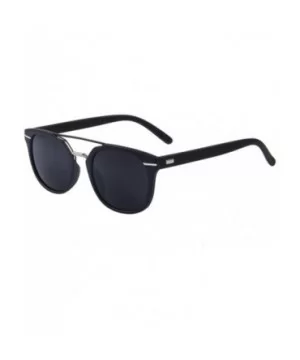 Women's UV400 Mirror Sunglasses Classic Double-Bridge Rivet Shades Glasses - Black - CU17Z6ZRLMR $6.28 Semi-rimless