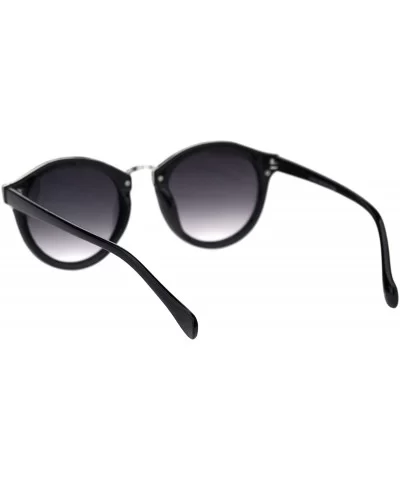 Mod Round Keyhole Horn Rim Hipster Sunglasses - Black Smoke - CB18RQX0370 $7.55 Round